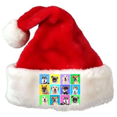 Cute Dogs Portrait Premium Christmas Santa Hat