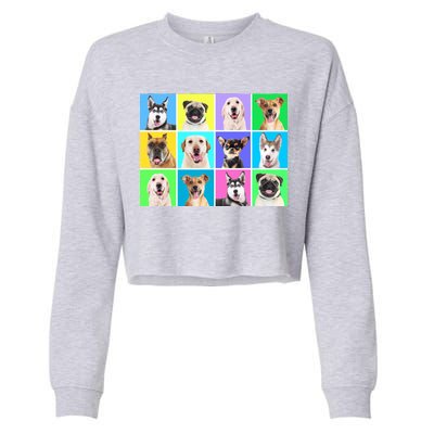 Cute Dogs Portrait Cropped Pullover Crew