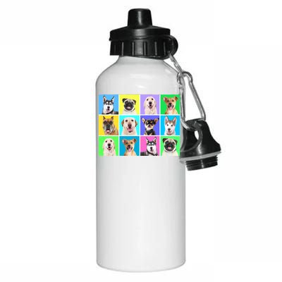 Cute Dogs Portrait Aluminum Water Bottle