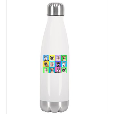 Cute Dogs Portrait Stainless Steel Insulated Water Bottle