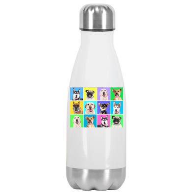 Cute Dogs Portrait Stainless Steel Insulated Water Bottle