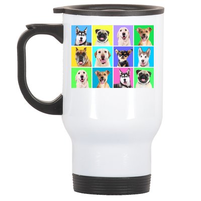 Cute Dogs Portrait Stainless Steel Travel Mug