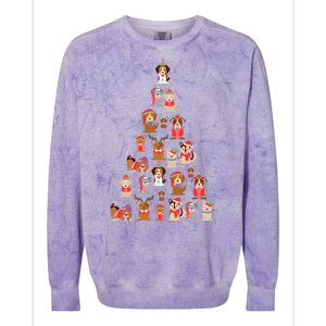 Cute Dogs Puppies Christmas Tree Colorblast Crewneck Sweatshirt