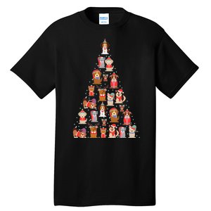 Cute Dogs Puppies Christmas Tree Tall T-Shirt