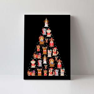 Cute Dogs Puppies Christmas Tree Canvas