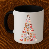 Cute Dogs Puppies Christmas Tree Mug