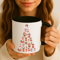 Cute Dogs Puppies Christmas Tree Mug
