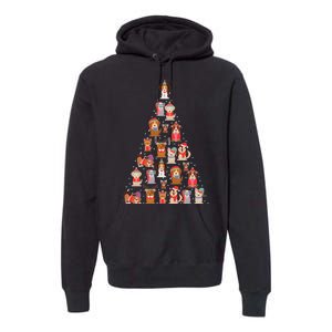 Cute Dogs Puppies Christmas Tree Premium Hoodie