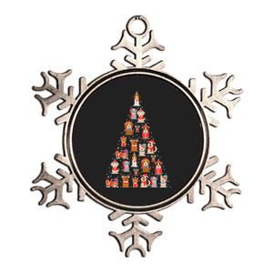 Cute Dogs Puppies Christmas Tree Metallic Star Ornament