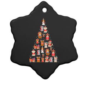 Cute Dogs Puppies Christmas Tree Ceramic Star Ornament