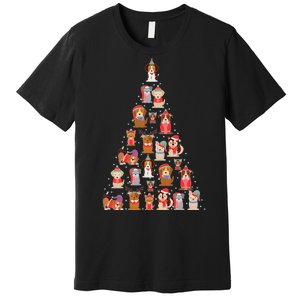 Cute Dogs Puppies Christmas Tree Premium T-Shirt