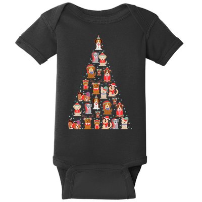 Cute Dogs Puppies Christmas Tree Baby Bodysuit