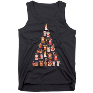 Cute Dogs Puppies Christmas Tree Tank Top