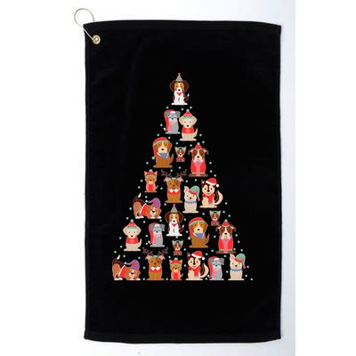 Cute Dogs Puppies Christmas Tree Golf Towel