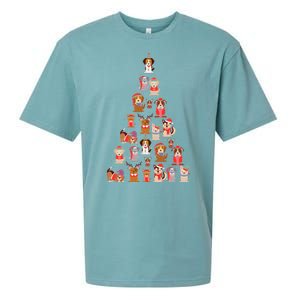 Cute Dogs Puppies Christmas Tree Sueded Cloud Jersey T-Shirt