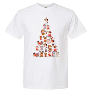 Cute Dogs Puppies Christmas Tree Garment-Dyed Heavyweight T-Shirt