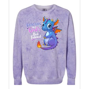 Cute Dragons Are A Girl's Best Friend Colorblast Crewneck Sweatshirt