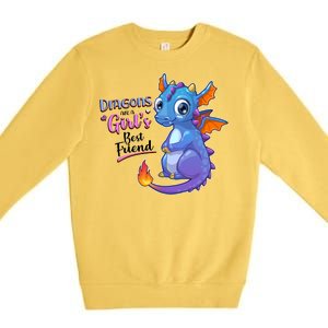 Cute Dragons Are A Girl's Best Friend Premium Crewneck Sweatshirt