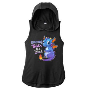 Cute Dragons Are A Girl's Best Friend Ladies PosiCharge Tri-Blend Wicking Draft Hoodie Tank