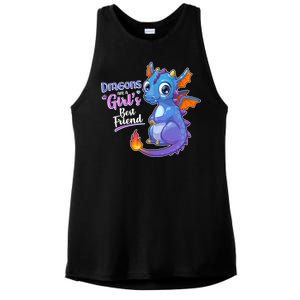 Cute Dragons Are A Girl's Best Friend Ladies PosiCharge Tri-Blend Wicking Tank