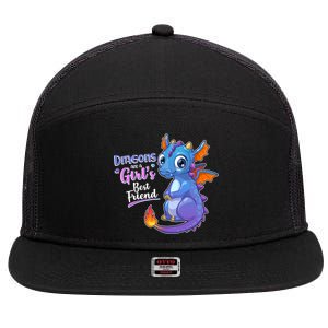 Cute Dragons Are A Girl's Best Friend 7 Panel Mesh Trucker Snapback Hat