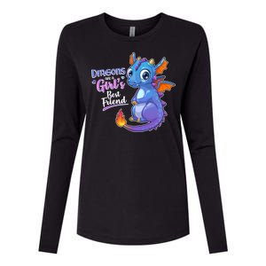 Cute Dragons Are A Girl's Best Friend Womens Cotton Relaxed Long Sleeve T-Shirt