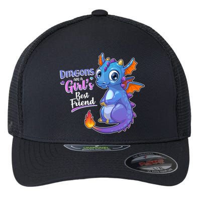 Cute Dragons Are A Girl's Best Friend Flexfit Unipanel Trucker Cap