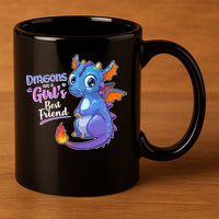 Cute Dragons Are A Girl's Best Friend 11oz C Handle Ceramic Mug