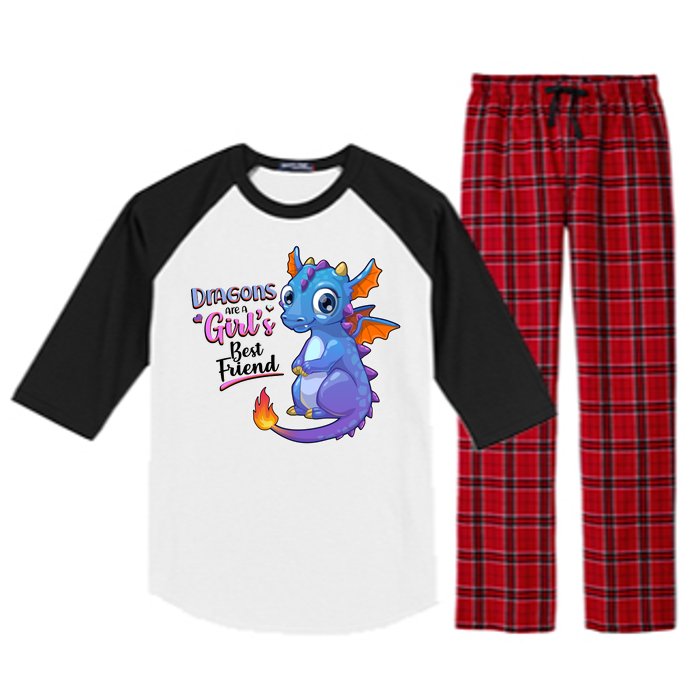 Cute Dragons Are A Girl's Best Friend Raglan Sleeve Pajama Set