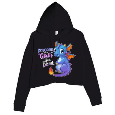 Cute Dragons Are A Girl's Best Friend Crop Fleece Hoodie