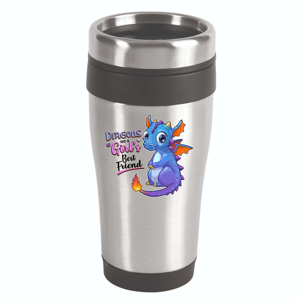 Cute Dragons Are A Girl's Best Friend 16oz Travel Tumbler