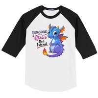 Cute Dragons Are A Girl's Best Friend Baseball Sleeve Shirt