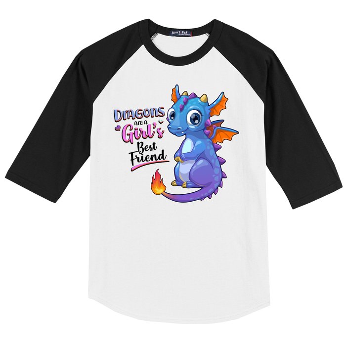 Cute Dragons Are A Girl's Best Friend Baseball Sleeve Shirt