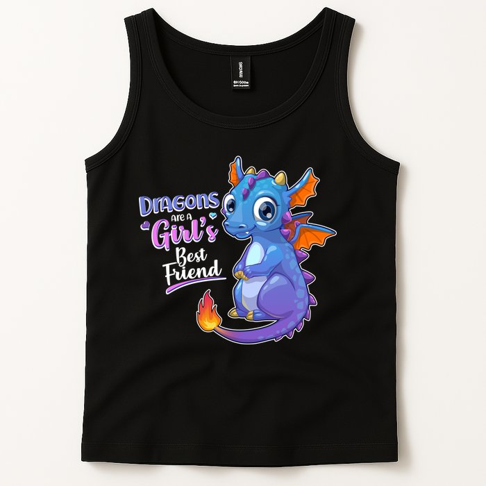 Cute Dragons Are A Girl's Best Friend Tank Top
