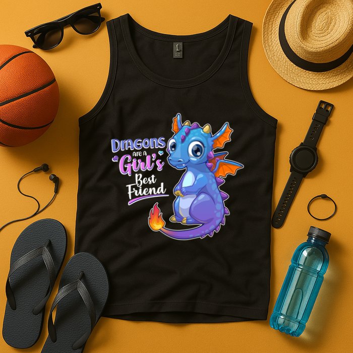 Cute Dragons Are A Girl's Best Friend Tank Top