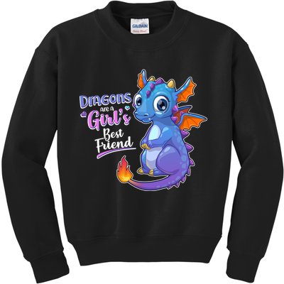 Cute Dragons Are A Girl's Best Friend Kids Sweatshirt