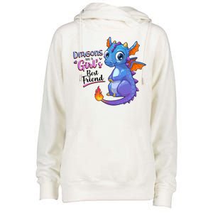 Cute Dragons Are A Girl's Best Friend Womens Funnel Neck Pullover Hood