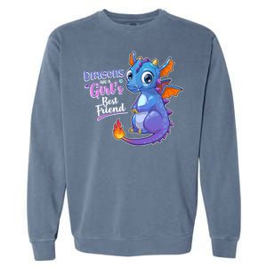 Cute Dragons Are A Girl's Best Friend Garment-Dyed Sweatshirt