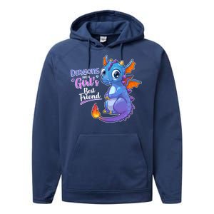 Cute Dragons Are A Girl's Best Friend Performance Fleece Hoodie