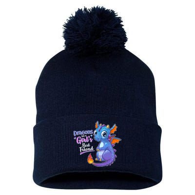 Cute Dragons Are A Girl's Best Friend Pom Pom 12in Knit Beanie