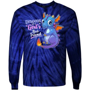 Cute Dragons Are A Girl's Best Friend Tie-Dye Long Sleeve Shirt