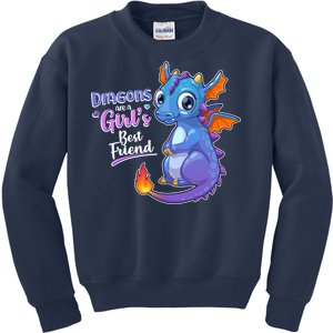 Cute Dragons Are A Girl's Best Friend Kids Sweatshirt