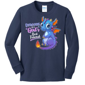 Cute Dragons Are A Girl's Best Friend Kids Long Sleeve Shirt