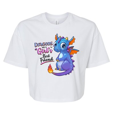 Cute Dragons Are A Girl's Best Friend Bella+Canvas Jersey Crop Tee