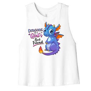 Cute Dragons Are A Girl's Best Friend Women's Racerback Cropped Tank