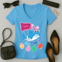 Cute Easter Baby Shark Doo Doo Doo Women's V-Neck T-Shirt