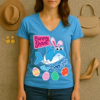 Cute Easter Baby Shark Doo Doo Doo Women's V-Neck T-Shirt