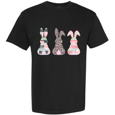 Cute Easter Bunnies Rose Stripe Leopard Patterns Garment-Dyed Heavyweight T-Shirt