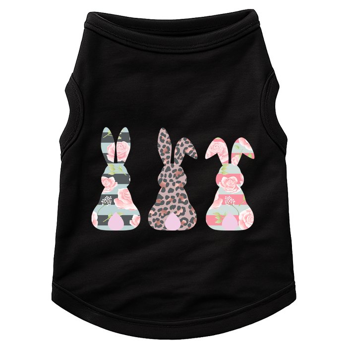 Cute Easter Bunnies Rose Stripe Leopard Patterns Doggie Tank