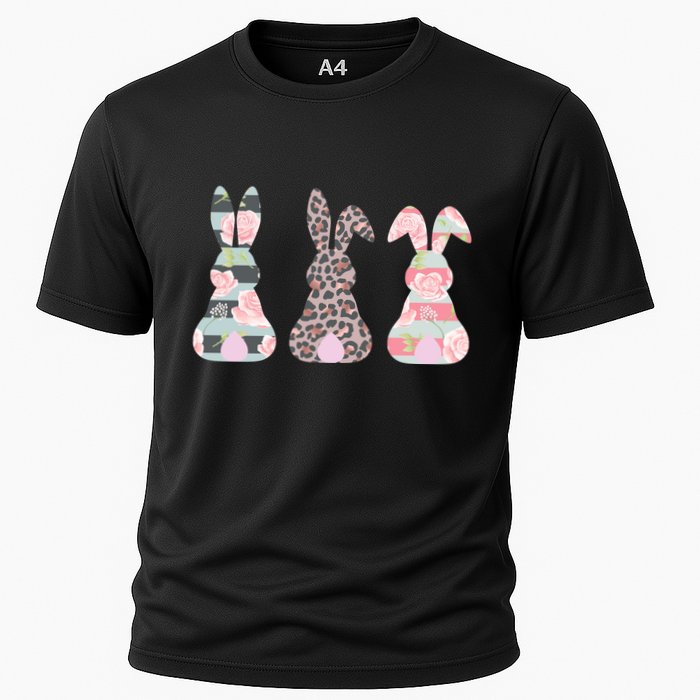 Cute Easter Bunnies Rose Stripe Leopard Patterns Performance Shirt